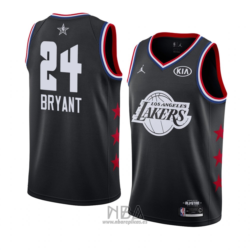 Camiseta All Star 2019 Los Angeles Lakers Kobe Bryant NO 24 Negro